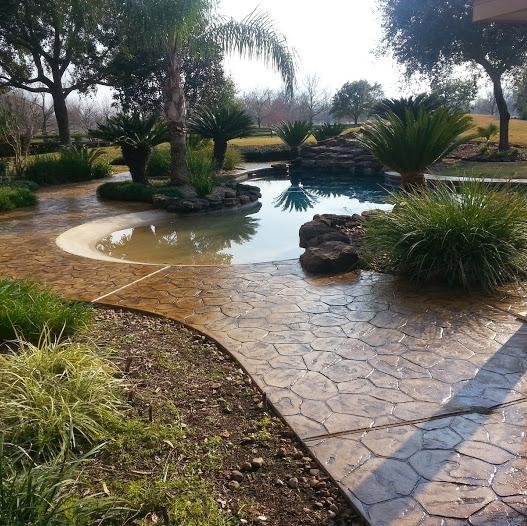 Decorative Concrete Specialists, pool deck renovation, concrete overlay, stained and stamped concrete. Residential, Commercial. #hcshouston