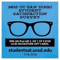 Enter to win an iPad Air 2 by filling out the UCSD Student Satisfaction Survey! Super easy! The survey closes on the 12th, so get them done Tritons!