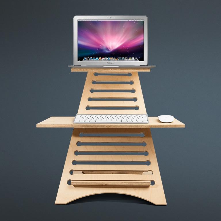 Elevate makes it possible to use any existing desktop or table surface as a standing desk surface for your laptop.