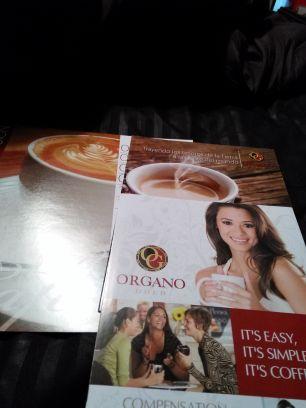 Organic Coffee, Organic Green Tea, and Organic Hot Chocolate.