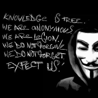 We Are Anonymous. We Are Legion. We Do Not Forgive. We Do Not Forget. Expect Us. All in...#AnonRevolution