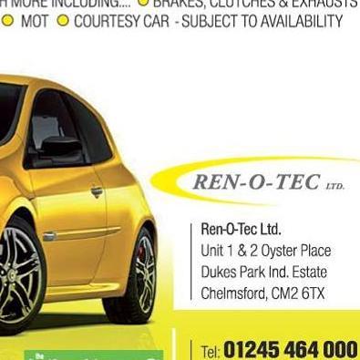 Chelmsford's leading independent Renault service centre. Servicing to all makes & models. plus much more..Tel: 01245 464 000 E-Mail: martin@ren-o-tec.com