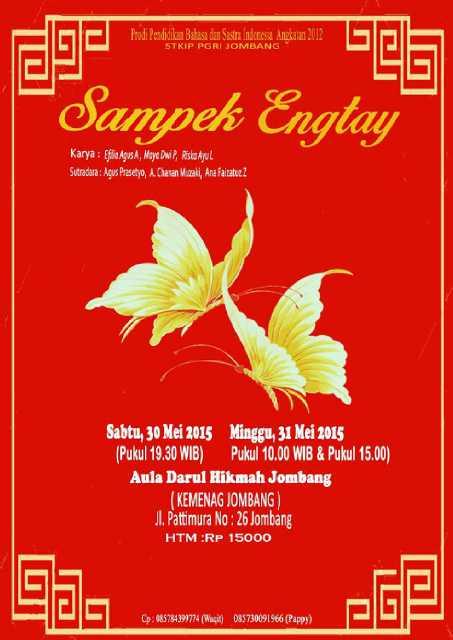 PENDIDIKAN BAHASA DAN SASTRA INDONESIA STKIP PGRI JOMBANG 2012 | Kelas Penyutradaraan | Drama Musikal : Sam Pek Eng Tay