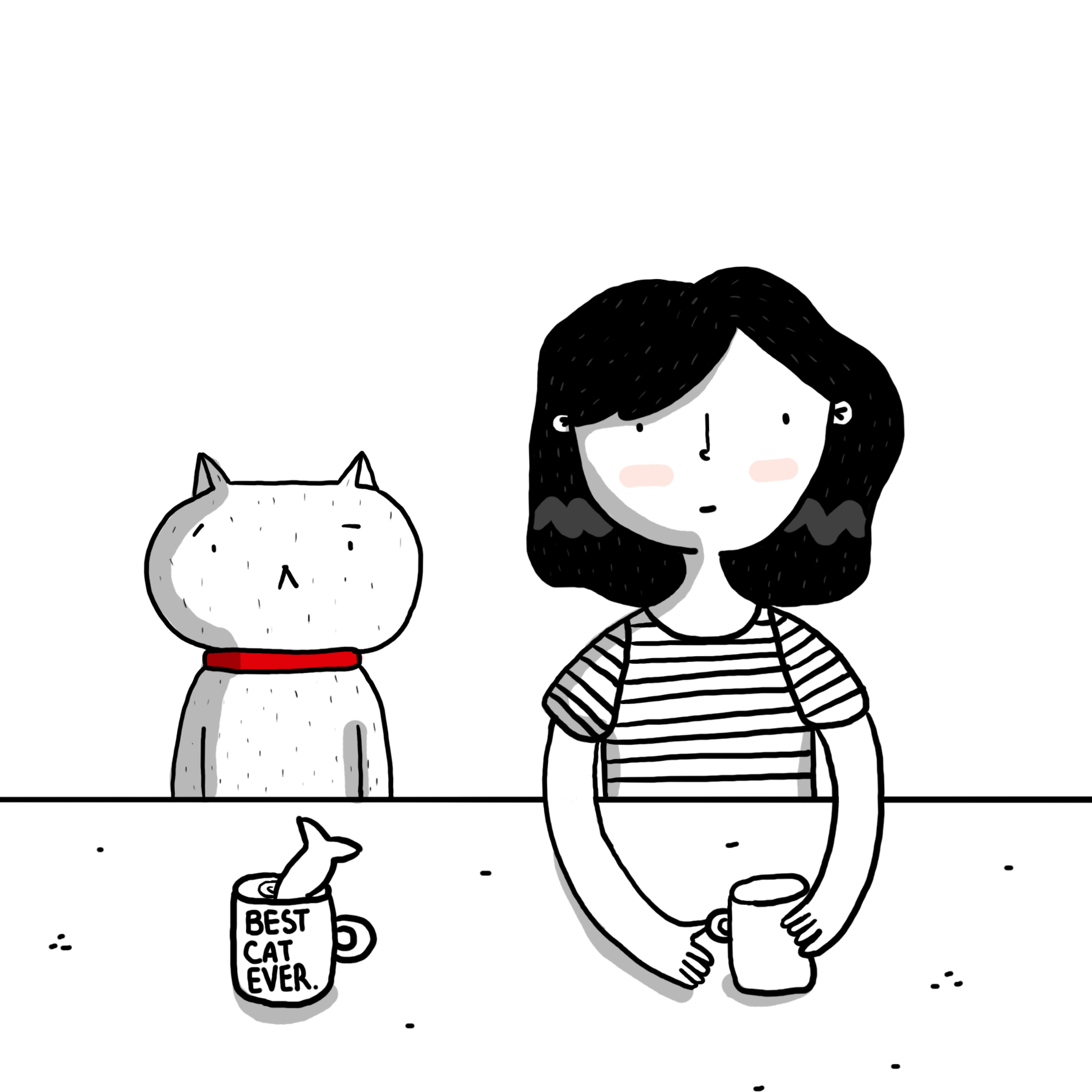 Facebook: Una chica y su gato