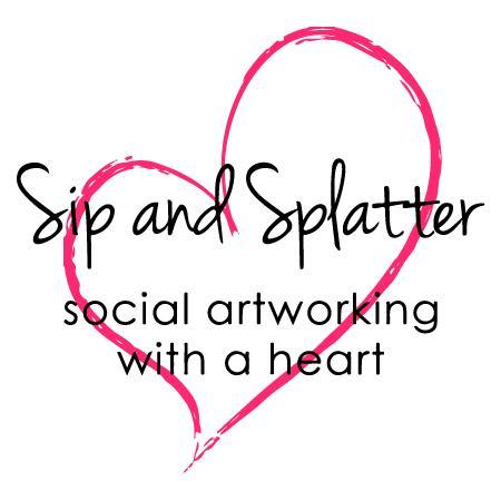 *Sip And Splatter * is a business that provides painting and beverages while 30% of the $40 per person cost goes to your favorite charity!