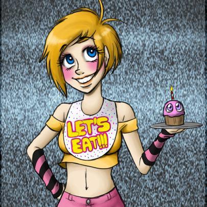 Hi there kids! I'm Chica the Chicken! and I'm Not a duck.~ If you call me a duck I'll (Kill) Tell on you! Now let's eat!