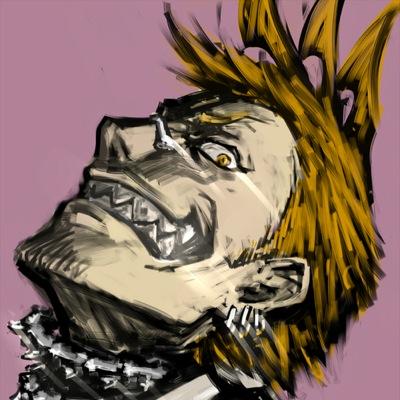 Foul mouthed, careless, demon weapon: chainsaw, psychotic, blood thirsty, servant for @spiderwitch800 . Look at my fucks given, none. t(•_•t)