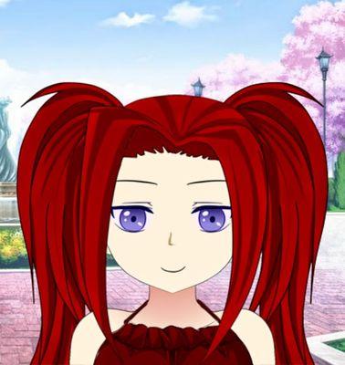 I'm just a girl my traits are :hot headed, outgoing ,clumsy ,childish, and
absentminded.looks eye color:sapphire . hair :dark red.