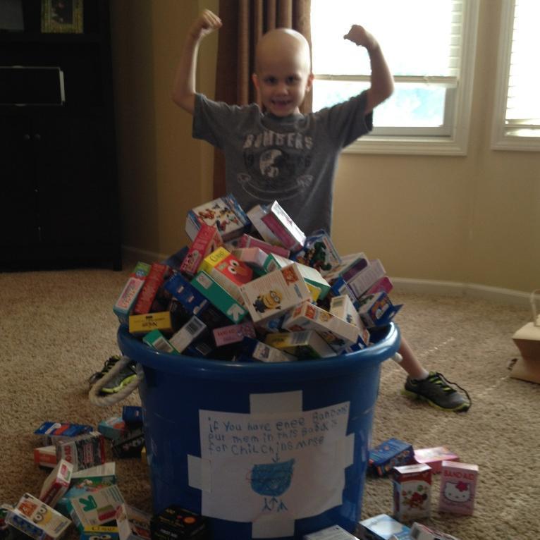 This project was started by Noah (6), who was dx with cancer in 2014.  His mission - bring fun bandages to kids & raise money for pediatric cancer research!