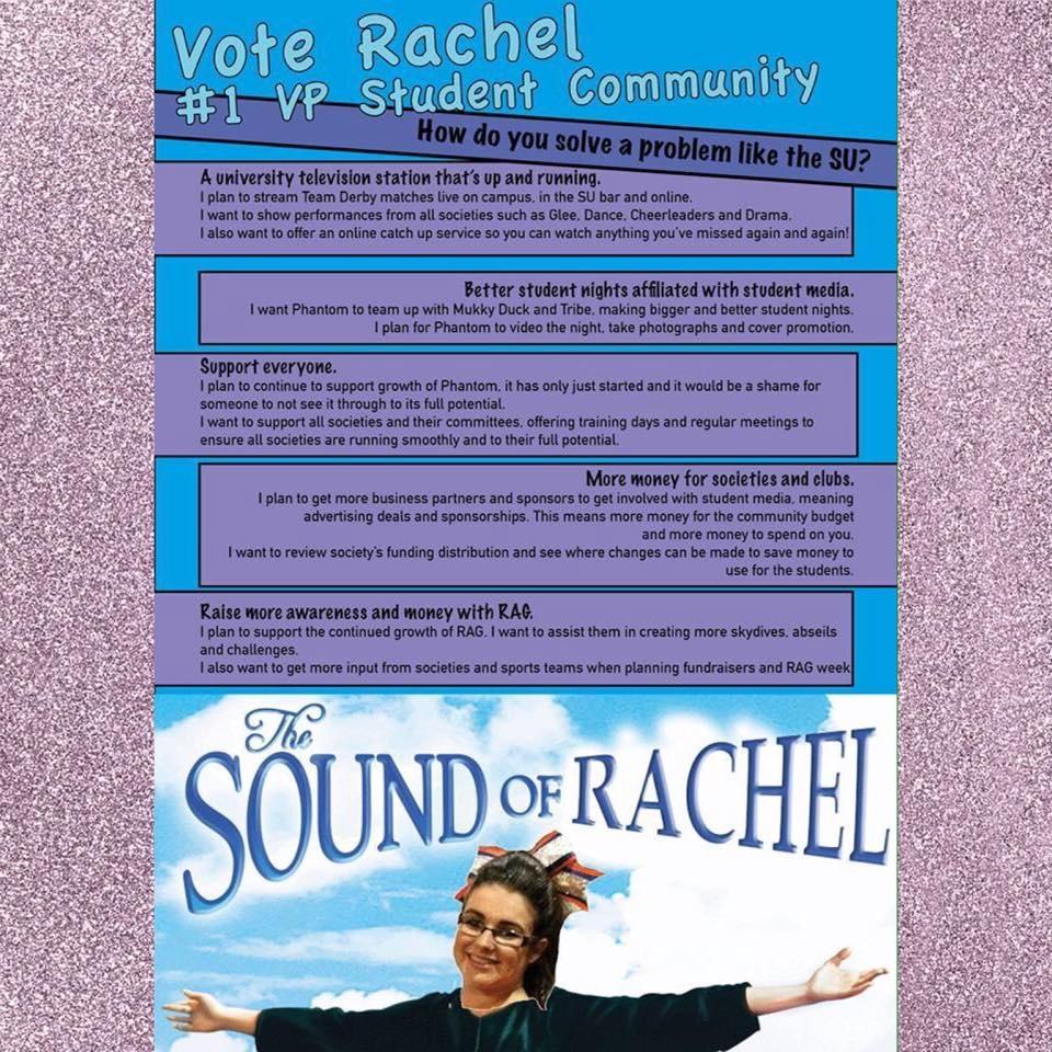 Vote Rachel #1 Student Community #SoundOfRachel #TeamRachel
