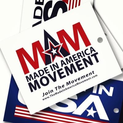 USAMadeMovement's profile picture. We are the volunteer staff of The Made in America Movement (MAM) & The American Made Movement. #JoinTheMovement Follow the MAM Team: @MsMadeinUSA @USA_Movement