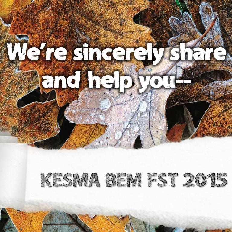 BEMFST_kesma's profile picture. Student Welfare Ministry of BEM Faculty of Science and Technology UNAIR 2015. Scholarship Information, Job Vacancy, etc. CP: 083856686117