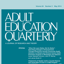 Adult Education Quarterly (AEQ) is a quarterly scholarly refereed journal committed to advancing the understanding and practice of adult and continuing educatio