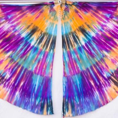Hand Dyed Silk Spin Flags and Flag Poi