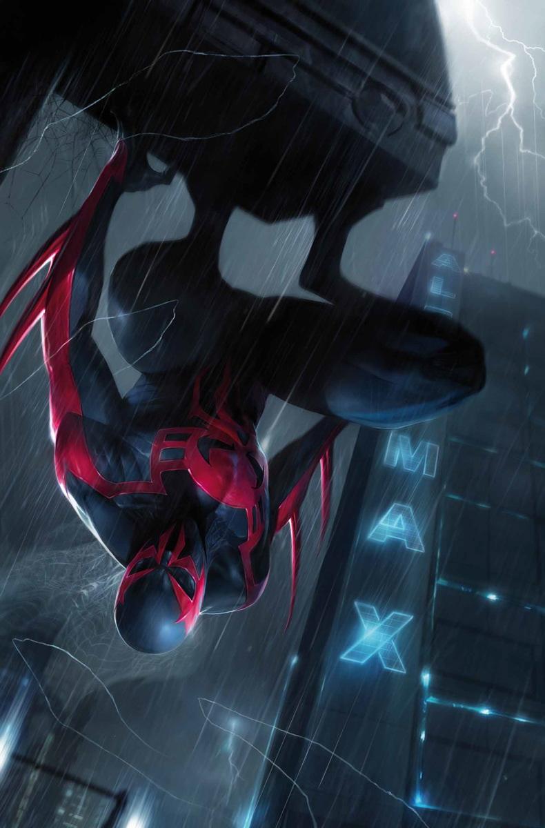 The Spider-Man of 2099. No relation to Peter Parker. Different powers. Different sense of humor. Back home now in 2099 with a very special lady. #SSverse