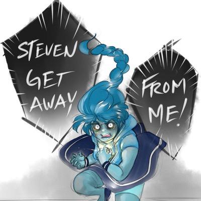 Im Blue Topaz......Stevens my best friend....Im kinda an annoyance to Pearl and Garnet *she giggles* My three best friends are Mary, Bismuth, and Amythest.