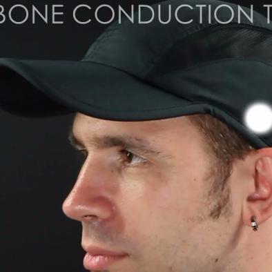 Integrate a bone conduction headset into a running cap or helmet. Listen to music or calls without blocking your ears.