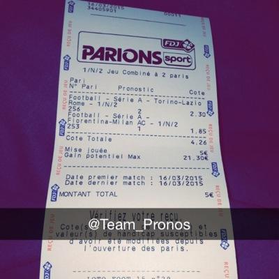 Je suis un parieur amateur et je poste mes pronos chaque jours , a vous de voir si vous me suivez ou non. Go #Teampronos
