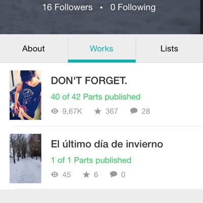 te sigue @lorenachou y si lees fanfics te dejo el mio