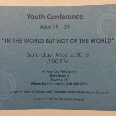 MaplegroveYouth's profile picture. In the World But Not of the World