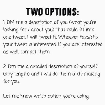 Can't find the lucky one for you? I'm here to help! Directions in Avi. Tweets are left anon. I DM you when someone favs or RTs your tweet!