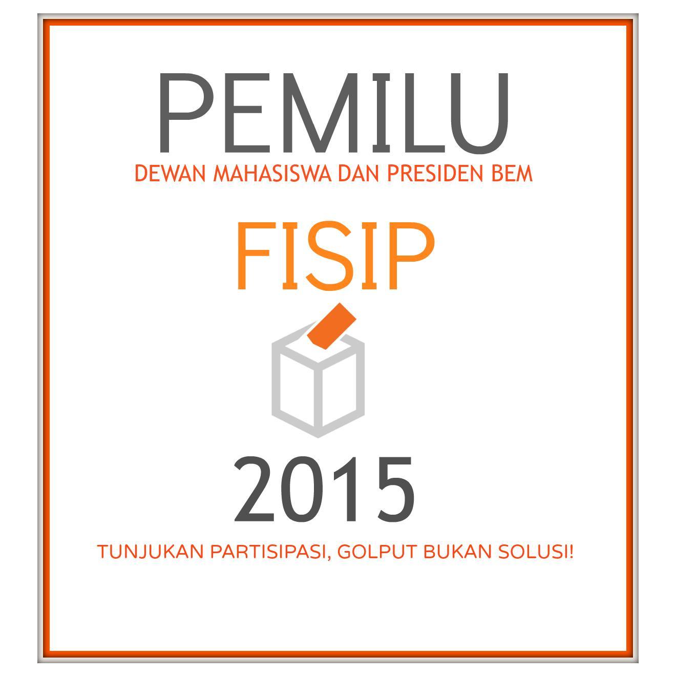 Akun resmi Komisi Pemilihan Umum (KPU) anggota Dewan Mahasiswa (DEMA) dan Presiden BEM FISIP UNS 2015. Tunjukkan partisipasi, golput bukan solusi.