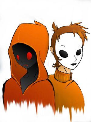 H: h-hello... my Proxy name is Hoodie...i-im Brian... #Taken #Age: 17 #PrøxyFørLife / M: hello...my Proxy name is Masky...im Tim #Single #Age: 17 #PrøxyFørLife