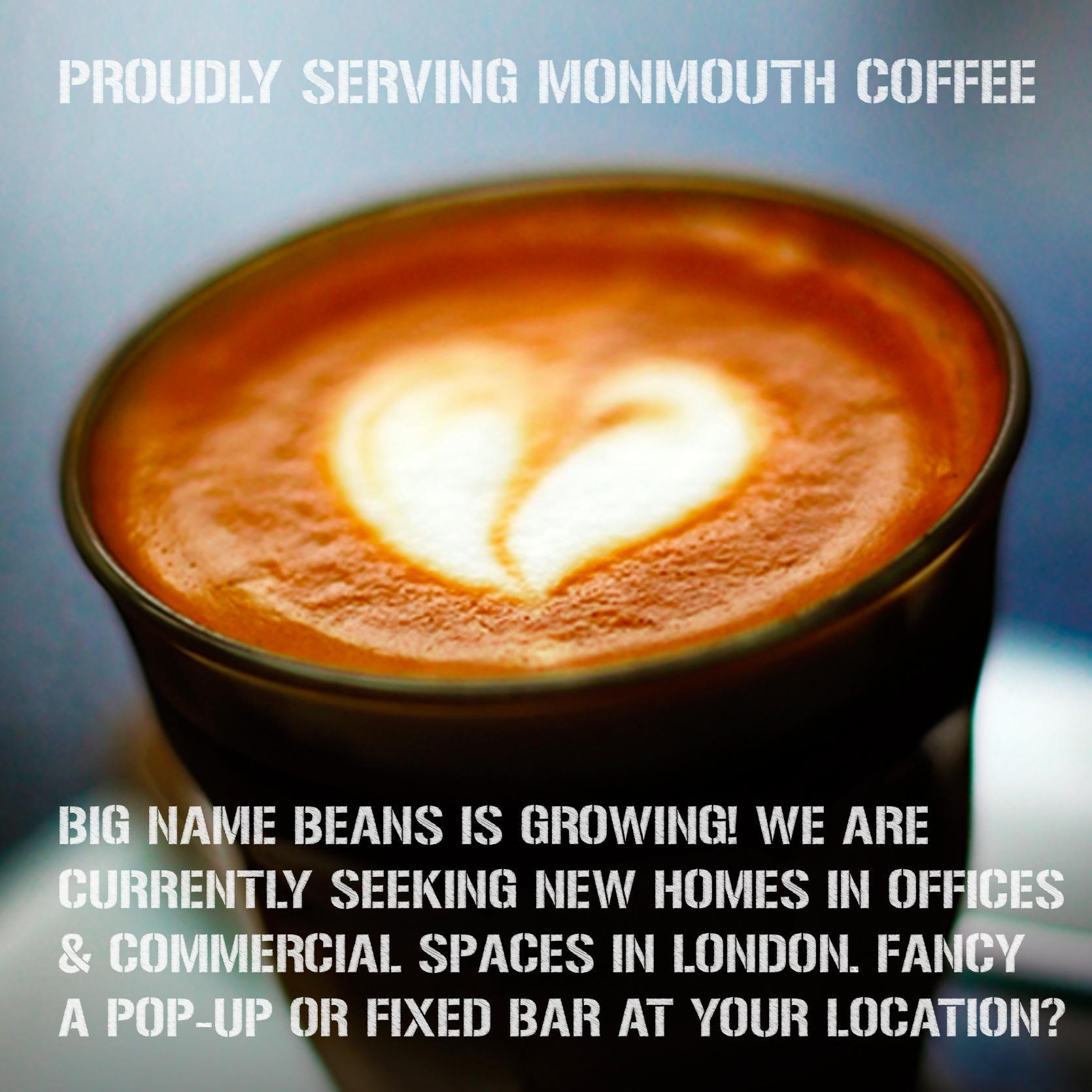 Big Name Beans | In Office & Pop-Up Baristas | serving freshly roasted artisanal coffee in London | In situ @headspace in Farringdon, popping up in Soho