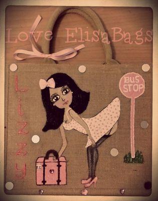 Customised bespoke hand painted jute shopper bags by @ElisabethSarah9. All bags customised to YOUR design X