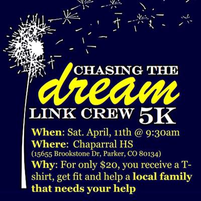 Chasing the Dream 5K 4/11/15 9:30am at Chaparral High School// Register at link ⬇️