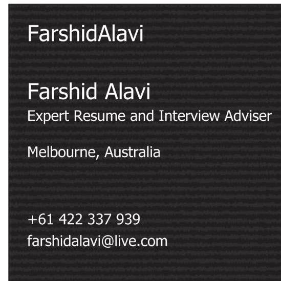 Top-Rated Executive, Professional, IT, Graduate Resume Writing service. Connect with me on LinkedIn; my Facebook, Twitter or simply #askFarshid
