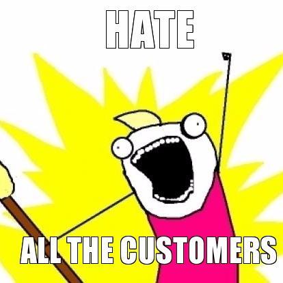 Another salesgirl in a department store who passionately hates customers