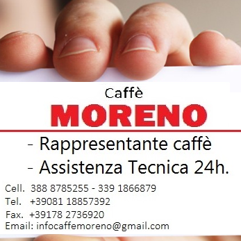 Vendita e assistenza tecnica 24h di miscele di caffè Moreno e attrezzature per Bar