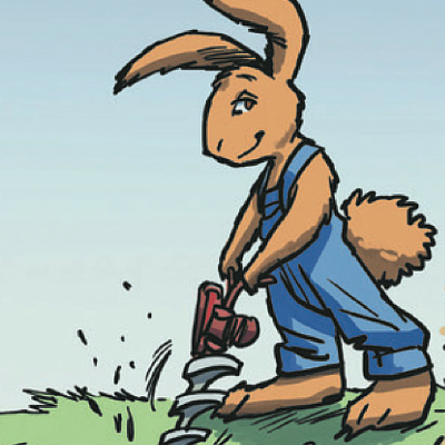 Follow my adventure as I build our bunny burrow in my new #childrensbook Bartholomew B. Bunny and the Marvelous and Magnificent Dirt-Tunneller