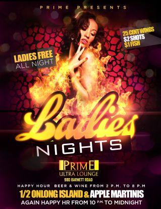 Ladies night every Thursday .25cent wings $2 shots and 2for1 beer&wine.. No cover charge!!