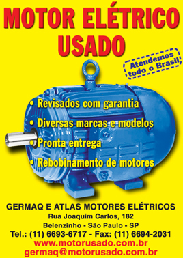 GERMAQ & ATLAS
Compra e Venda de Motor Elétrico Usado
Rebobinamento de Motores Elétricos.
55 (11)2693-6717 * 2292-8578