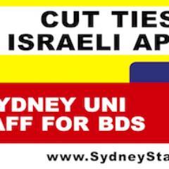 Campaigning for our university to end official collaboration with Israel, and promoting the BDS call across Australia.