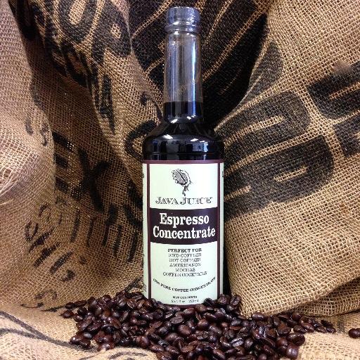 Java Juice Espresso Concentrate available in a 750 ml PET plastic speedwell bottle, 100% organic coffee concentrate made from the finest Arabica coffee beans.