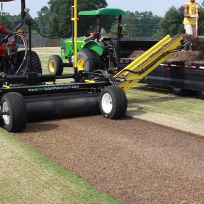 Our patented Turfplaner is the only machine in the world that can laser grade and remove turf at the same time.