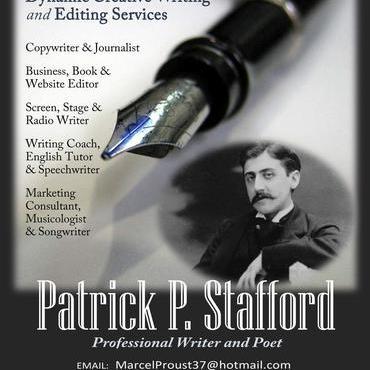 Passionate, multi-genre writer, author, copywriter, poet, and editor here to show you the power of compelling writing! Contact marcelproust37@hotmail.com now!