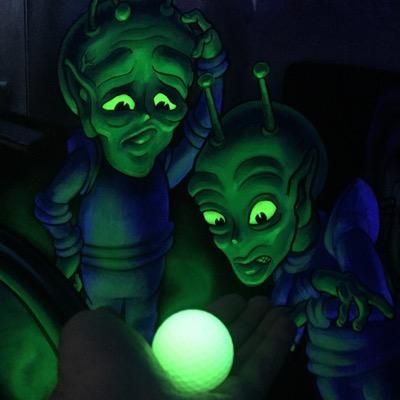 Blacklight 3-D Miniature Golf •• Located in lower level of @CastleNoel. •• The Aliens of  Alien Vacation Mini Golf have taken over our twitter!