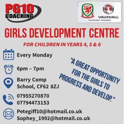 Girls football coaching aimed at development and enjoyment. Centre run by Peter Griffiths, girls sessions taken by female coaches.
http://t.co/UAXSwk3bkb