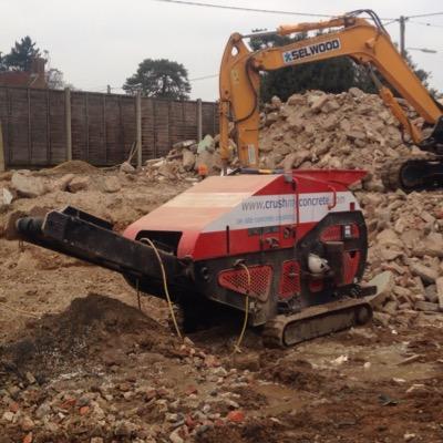 Operated on site concrete crushing.