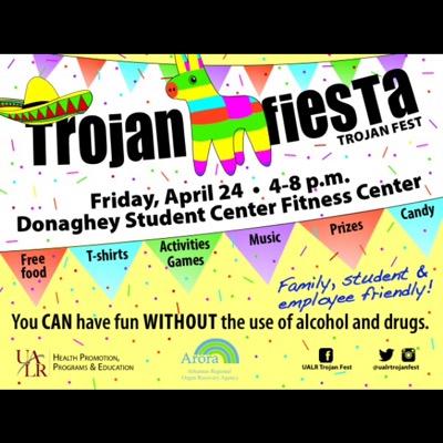 UALRTrojanFest's profile picture. Trojan Fest is a free, annual event at UALR with games, food, prizes and more! The 2015 Trojan Fiesta is April 24th from 4-8 p.m. in the DSC Fitness Center.