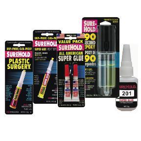 SureHold manufactures a complete line of super glues and gels, threadlockers, specialty adhesives and epoxy products.