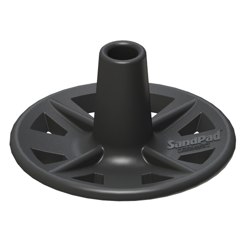 The EZ-Walk / SandPad provides a wider base of stability on sand, grass, gravel, snow as well as regular paved surfaces,