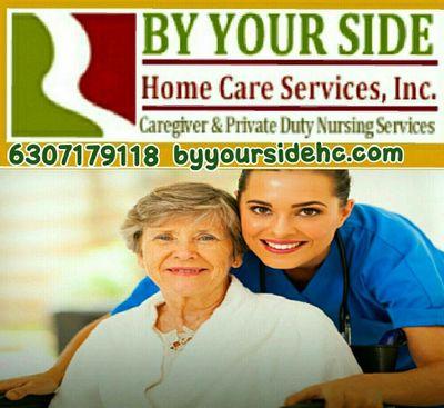 By Your Side Home Care Services is a Private-owned Company . Helping Seniors on their activities of daily living and providing them quality care they deserves.