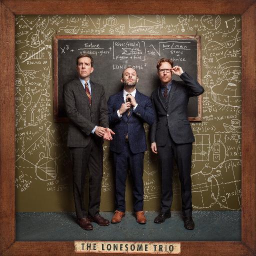 The Lonesome Trio is @EdHelms, @IanMRiggs, and @JacobTilove.  Debut self-titled album available now on @SugarHillMusic.