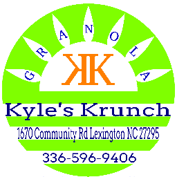 We are Kyle's Krunch, we make Homemade Granola from our certified home kitchen.