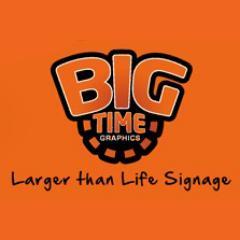 Big Time Graphics are producers of Larger than Life Signage. We specialise in the design, production, manufacture and installation of large format graphics.